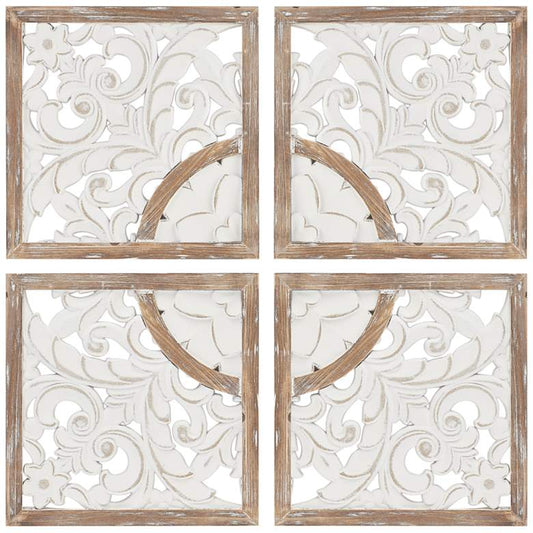 Arwen Medallion 14 3/4" Square 4-Piece Wood Wall Art Set