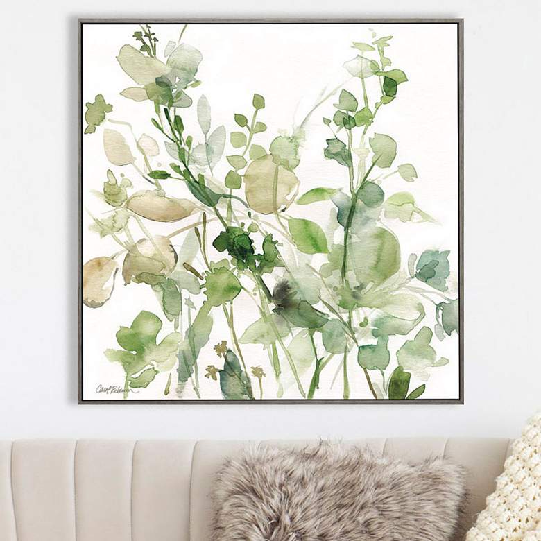 Sage Garden II 30" Square Stretched Framed Canvas Wall Art