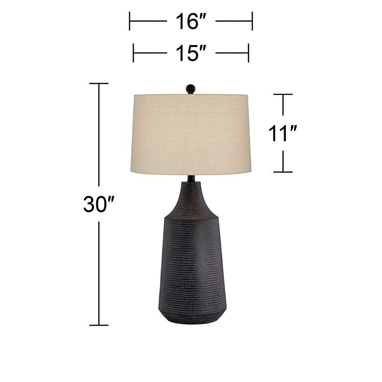 Black Hammered Jar Table Lamp