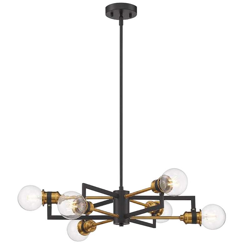 Intention 23 1/2" Wide Black and Brass Modern Pendant Chandelier Light