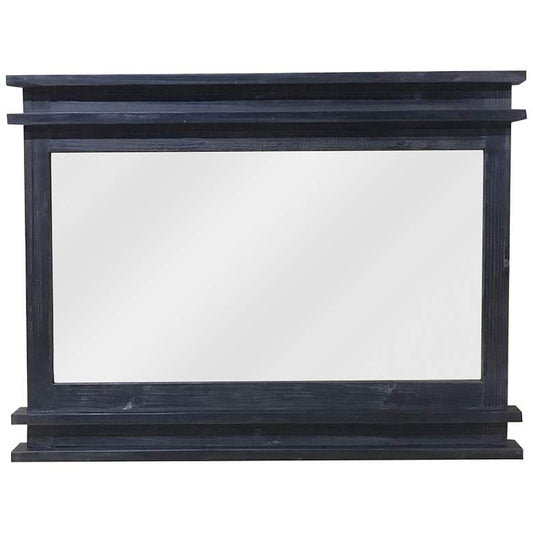 Antique Black 31 1/2" x 23 1/2" Fir Wood Wall Mirror