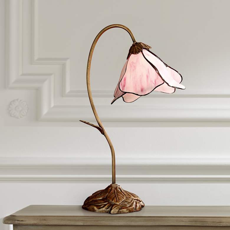Dale Tiffany Pink Rose Petal Downbridge Accent Lamp