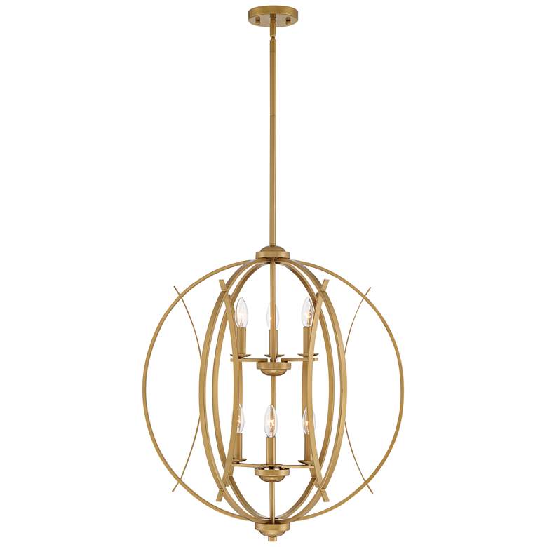 Possini Euro Spherical 24"W Brushed 6-Light Pendant