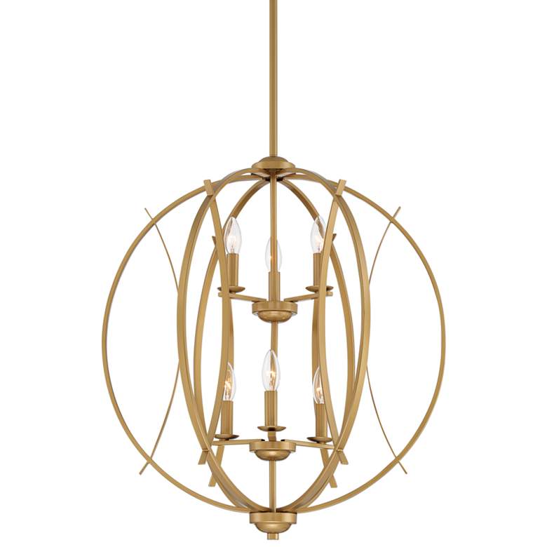 Possini Euro Spherical 24"W Brushed 6-Light Pendant