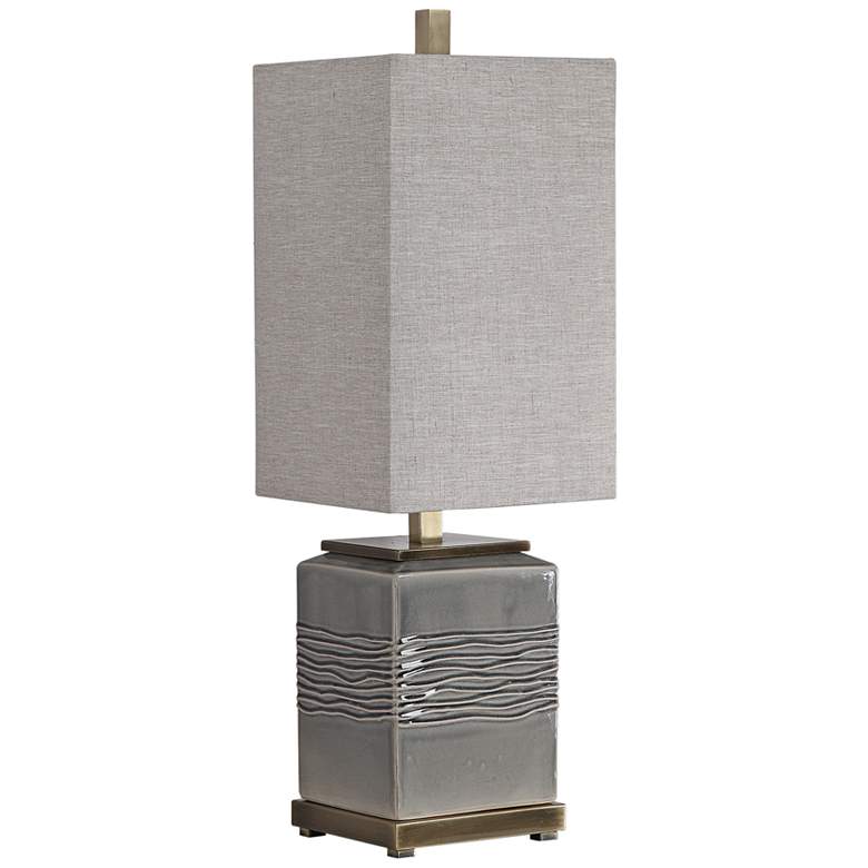 Covey Warm Gray Glaze Ceramic Buffet Table Lamp