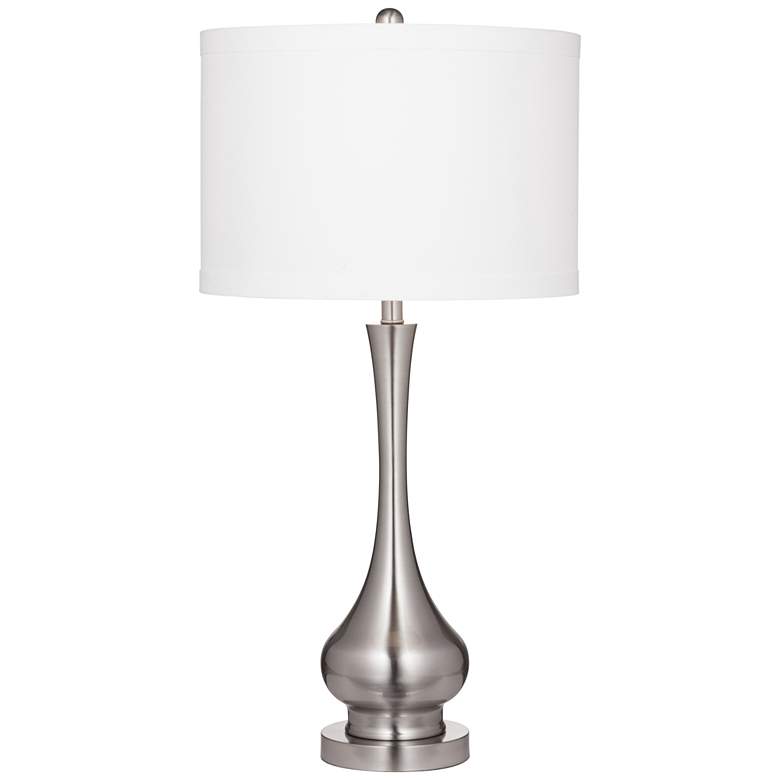 Suzanna Brushed Silver Metal LED Table Lamp