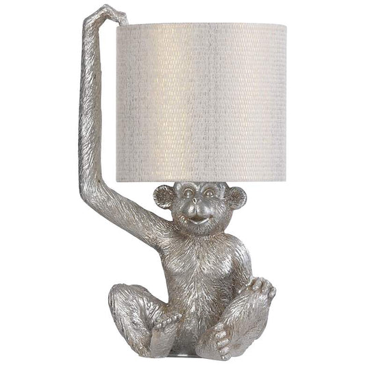 Galaxia 18" High Silver Sitting Monkey Accent Table Lamp