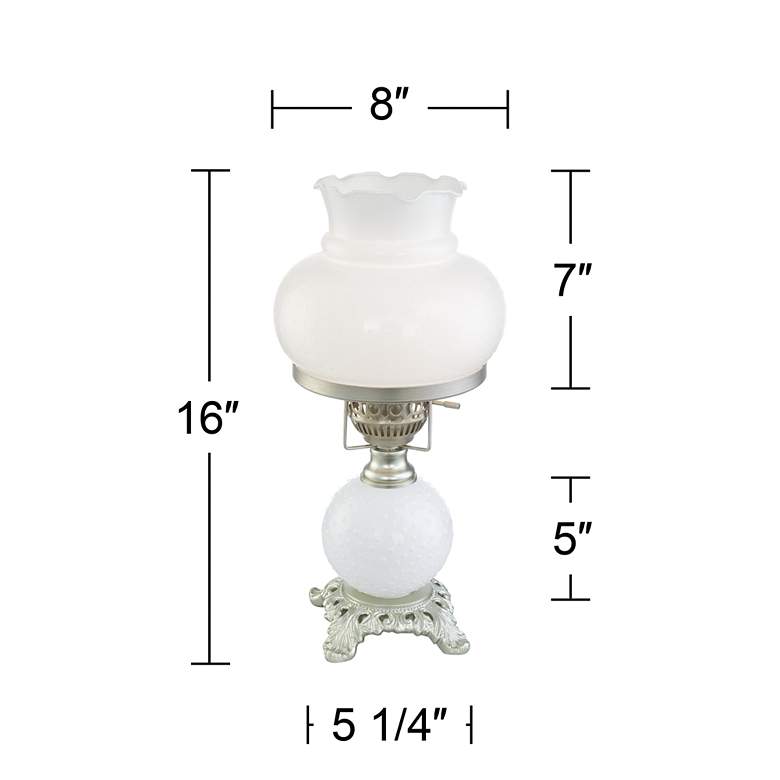 Billy 16" High White Milk Glass Hurricane Lamps - Set of 2