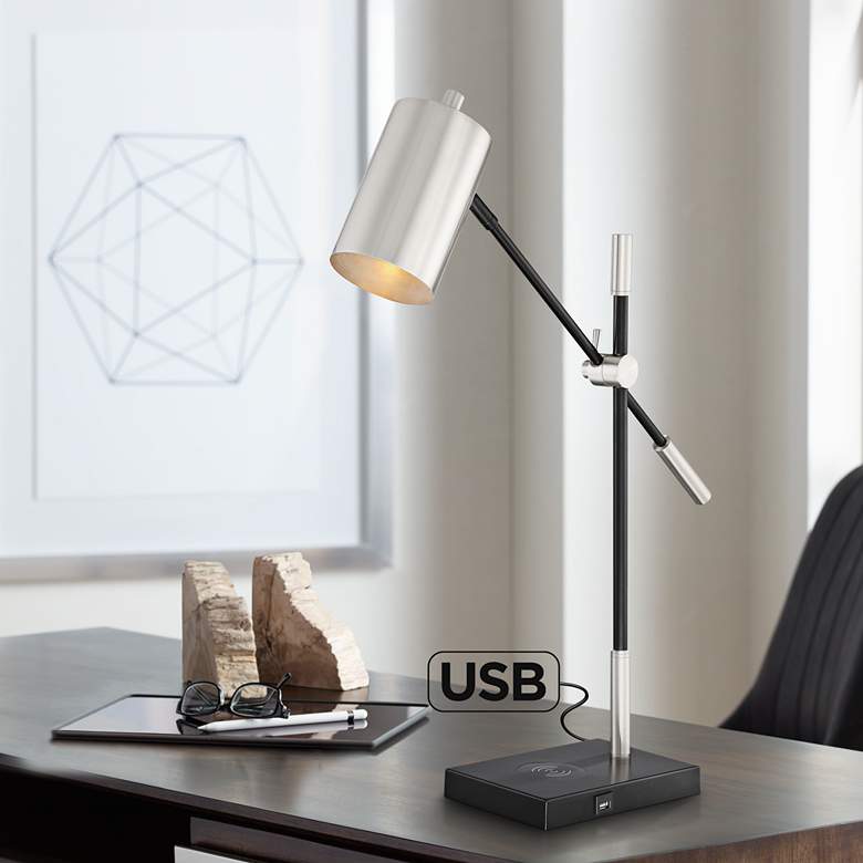 Lite Source Payne Brushed Nickel Balance Arm Desk Lamp