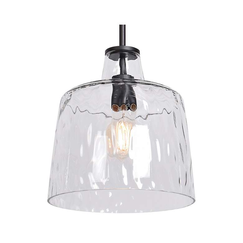 Simplicite 11" Wide Black and Glass Mini Pendant Light