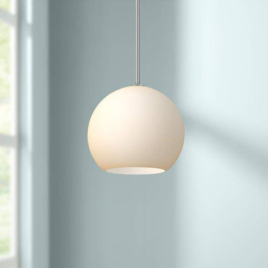Nitrogen 9" Wide Brushed Nickel and Glass LED Mini Pendant
