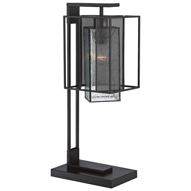 Lite Source Silveny Matte Black and Glass Desk Lamp