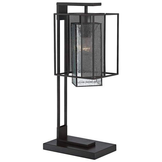 Lite Source Silveny Matte Black and Glass Desk Lamp