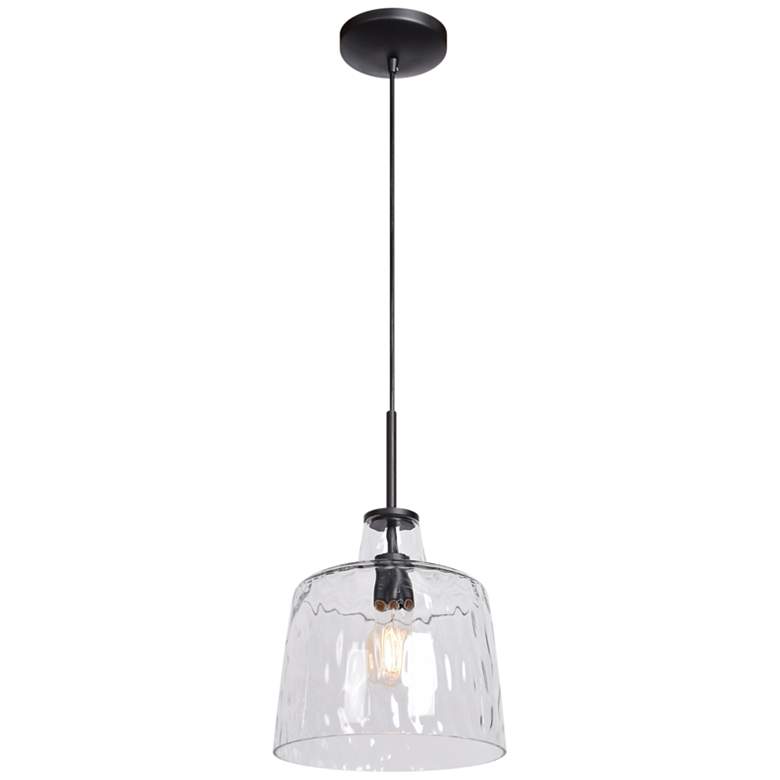 Simplicite 11" Wide Black and Glass Mini Pendant Light