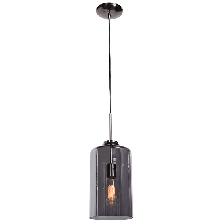 Simplicite 7" Wide Black Nickel and Glass LED Mini Pendant