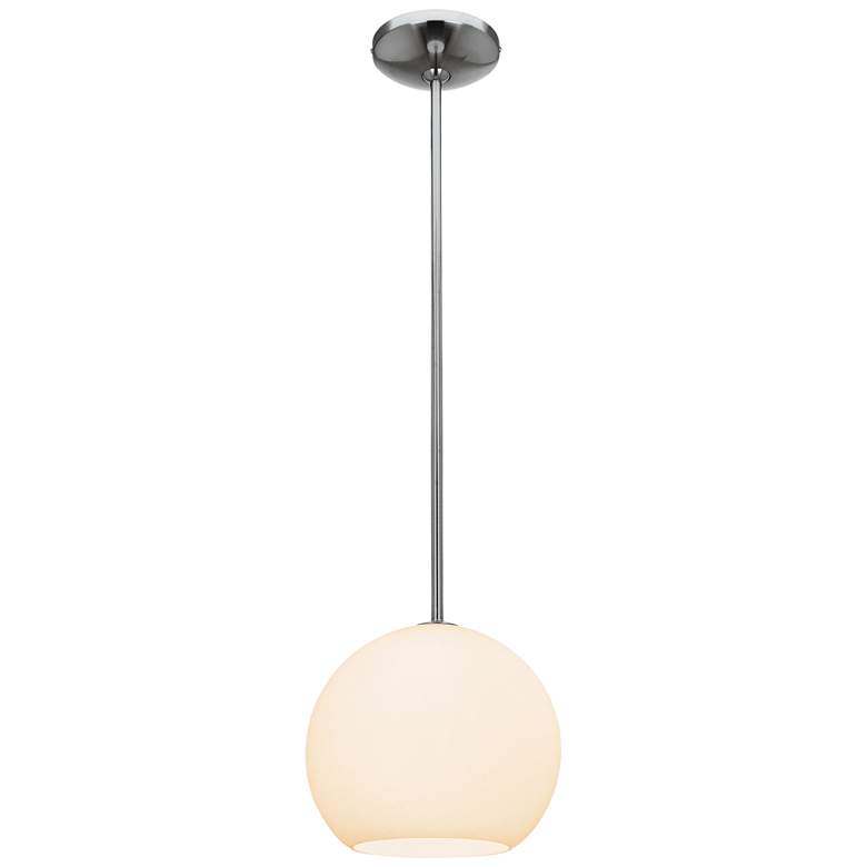 Nitrogen 9" Wide Brushed Nickel and Glass LED Mini Pendant
