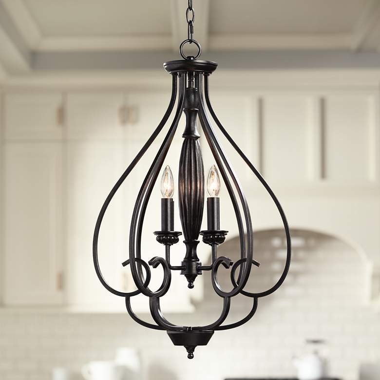 Dunnell 18 3/4" Wide Bronze Foyer Chandelier