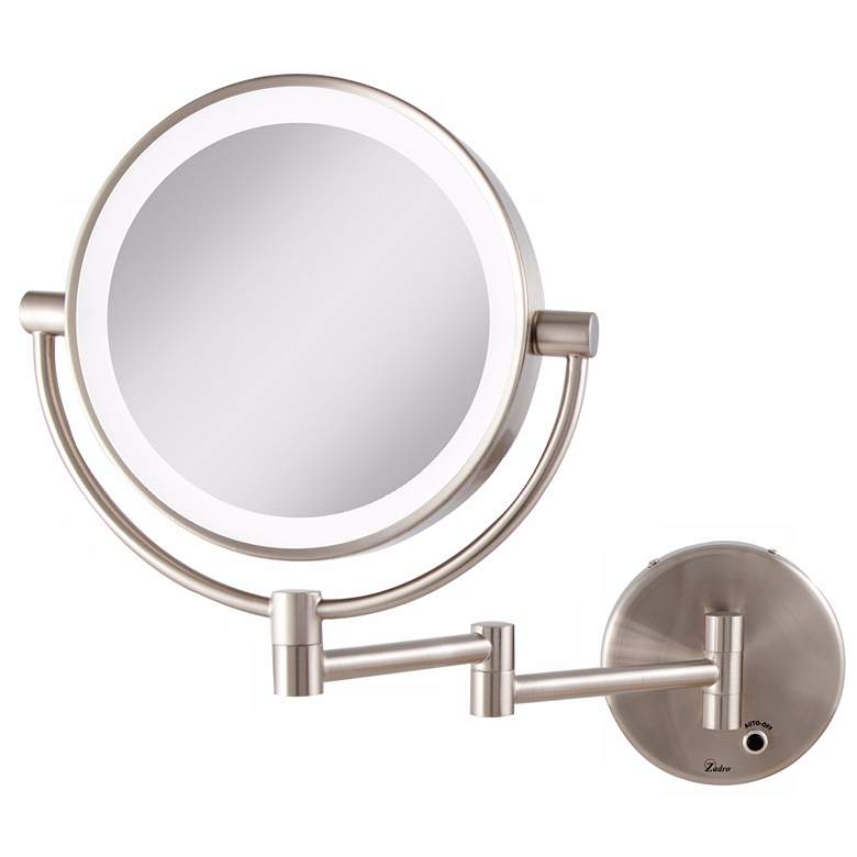 Satin Nickel Cordless LED Lighted Vanity Wall Mirror