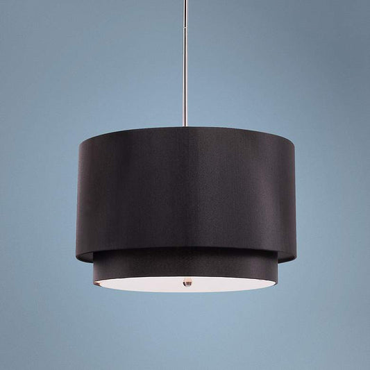 Rondin 18" Wide Brushed Nickel Black 3-Light Pendant