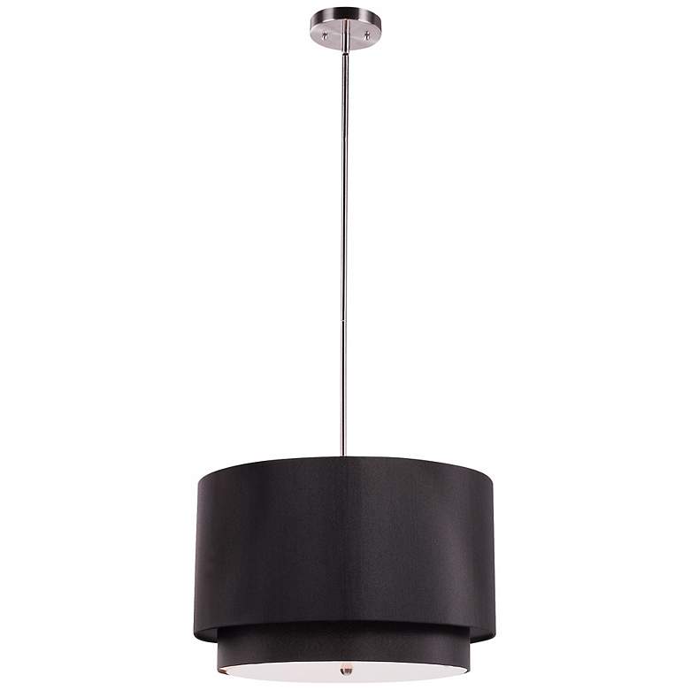 Rondin 18" Wide Brushed Nickel Black 3-Light Pendant