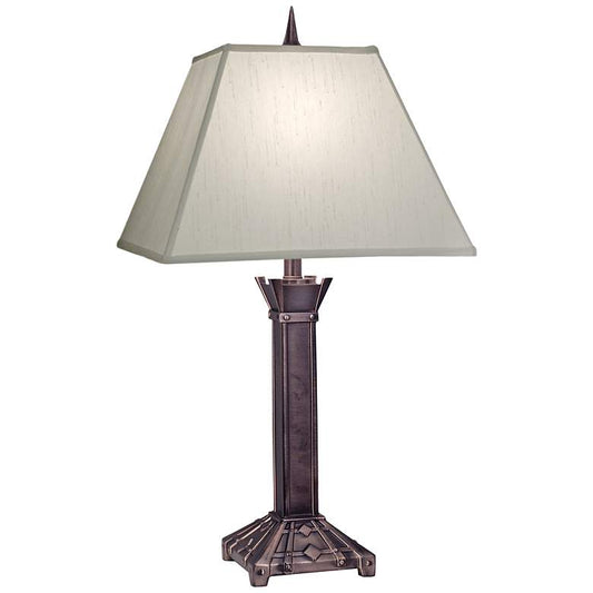 Antique Copper Square Shade Table Lamp