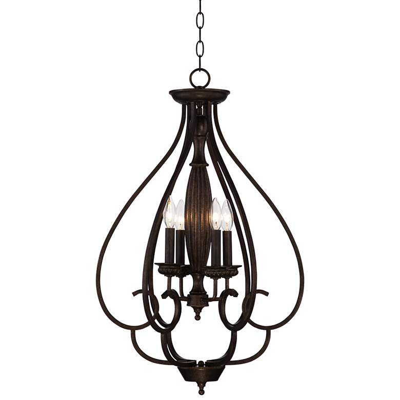 Dunnell 18 3/4" Wide Bronze Foyer Chandelier