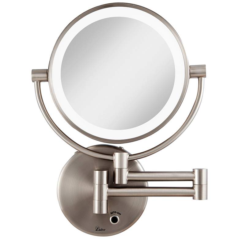 Satin Nickel Cordless LED Lighted Vanity Wall Mirror