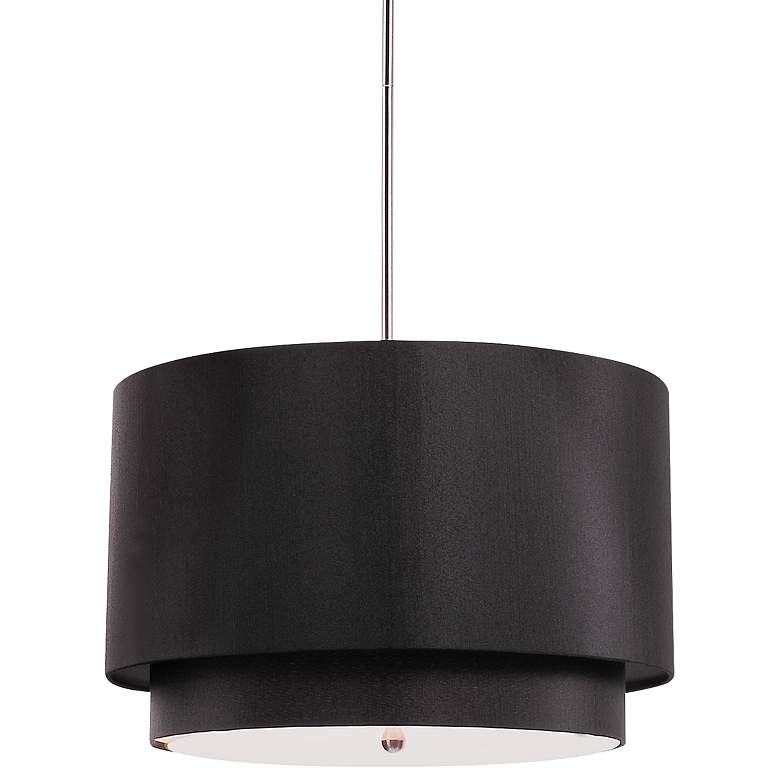 Rondin 18" Wide Brushed Nickel Black 3-Light Pendant