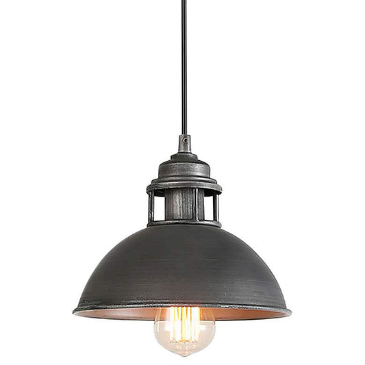 Parro 9" Wide Antiqued Silver Pod Lid Mini Pendant