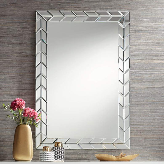 Sidel 26" x 39" Rectangular Chevron Edge Wall Mirror