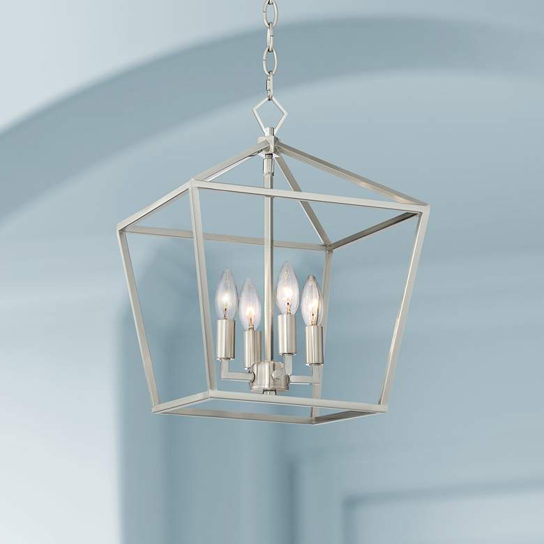 Queluz 13" Wide Brushed 4-Light Entry Pendant Light