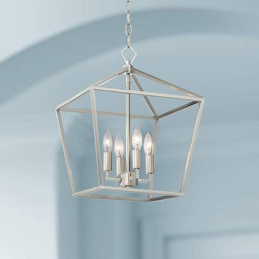 Queluz 13" Wide Brushed 4-Light Entry Pendant Light