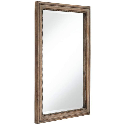 Lesley Beaded Wood 26 3/4" x 37" Wall Mirror