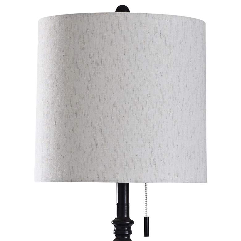 Oil-Rubbed Bronze Candlestick Table Lamp with White Shade