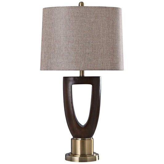 Cheshire Brass and Dark Brown Steel Table Lamp