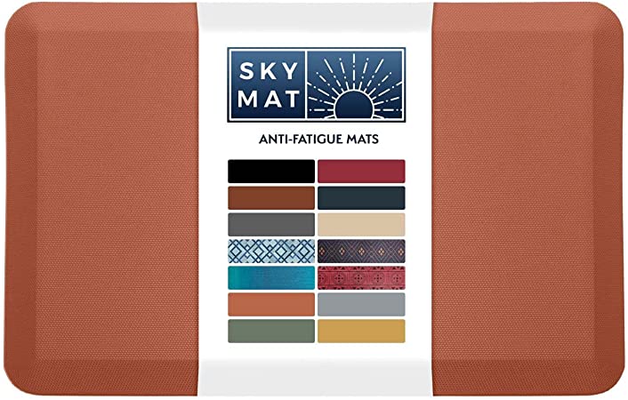 Sky Solutions Anti Fatigue Mat - 3/4" Cushioned Kitchen Rug and Standing Desk Mat & Garage - Non Slip, Waterproof and Stain Resistant (20" x 32", Dark Blue)