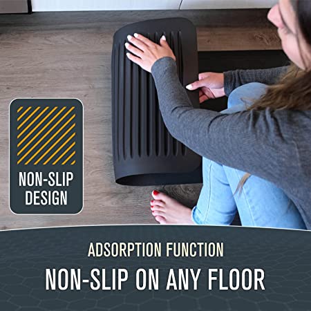 nbstep Anti Fatigue Floor Mat – 3/4 Inch Thick Comfort Kitchen Mat, Standing Desk Mat – Foam Cushioned at Home, Office, Garage – Non-Slip – Stain Resistant – Stress Relief (17" x 39", Brown)