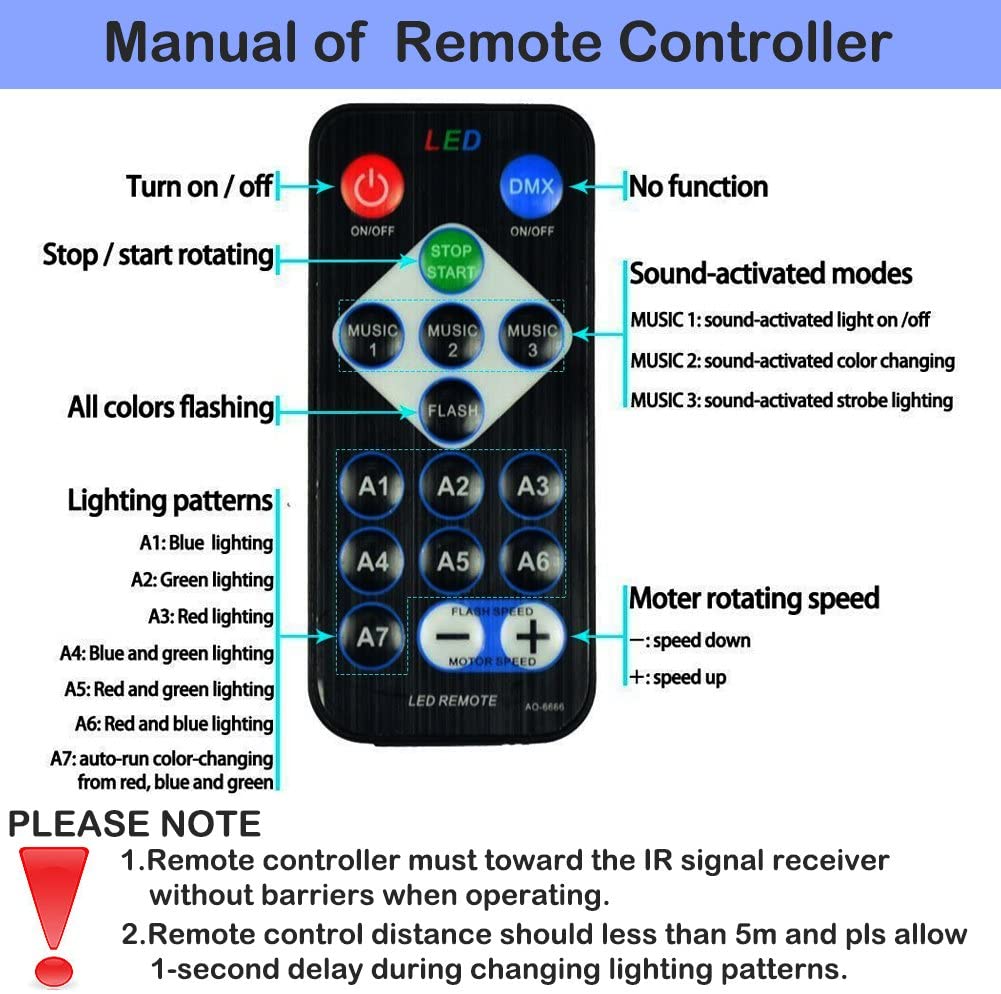 Sound Activated Party Lights with Remote Control Dj Lighting, RGB Disco Ball, Strobe Lamp 7 Modes