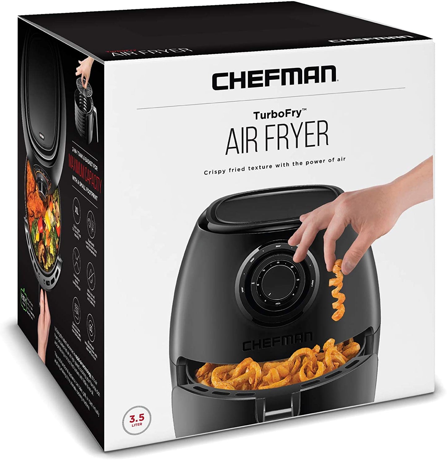 3.6 Quart Air Fryer Oven, Dual Control Temperature, 15 Cup Capacity with Cookbook