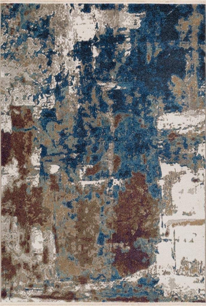 Arman Abstract Multi Blue Brown Soft Area Rug