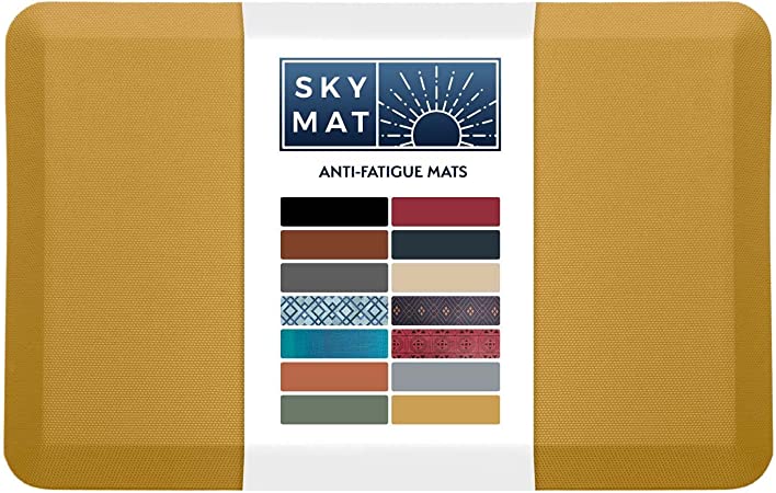 Sky Solutions Anti Fatigue Mat - 3/4" Cushioned Kitchen Rug and Standing Desk Mat & Garage - Non Slip, Waterproof and Stain Resistant (20" x 32", Dark Blue)