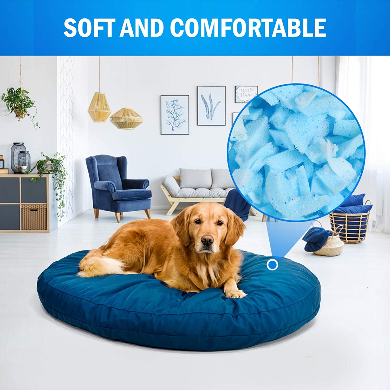 anzhixiu Bean Bag Filler Shredded Memory Foam 100% New 10 Pounds,Pillow  Stuffing for Couch Pillows, Stuffed Animals, Dog Bed & Couch Cushion  Filling, 10 Pounds