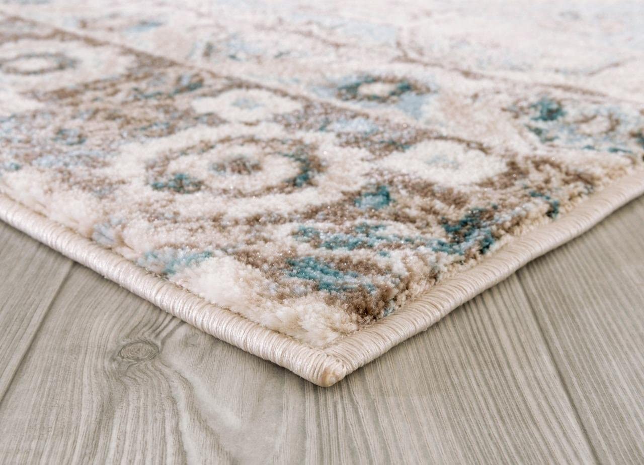 Distressed Cream 5'2x7'2 Soft Area Rug Carpet Large New