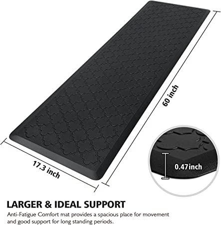 WISELIFE Kitchen Mat Cushioned Anti Fatigue Floor Mat,17.3"x28", Thick Non Slip Waterproof Kitchen Rugs and Mats,Heavy Duty Foam Standing Mat for Kitchen,Floor,Home,Office,Desk,Sink,Laundry, Brown