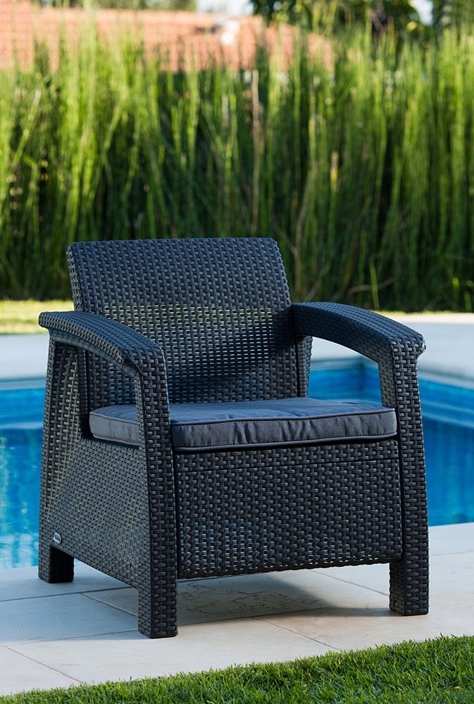 All Weather Indoor Outdoor Patio Armchair With Cushion