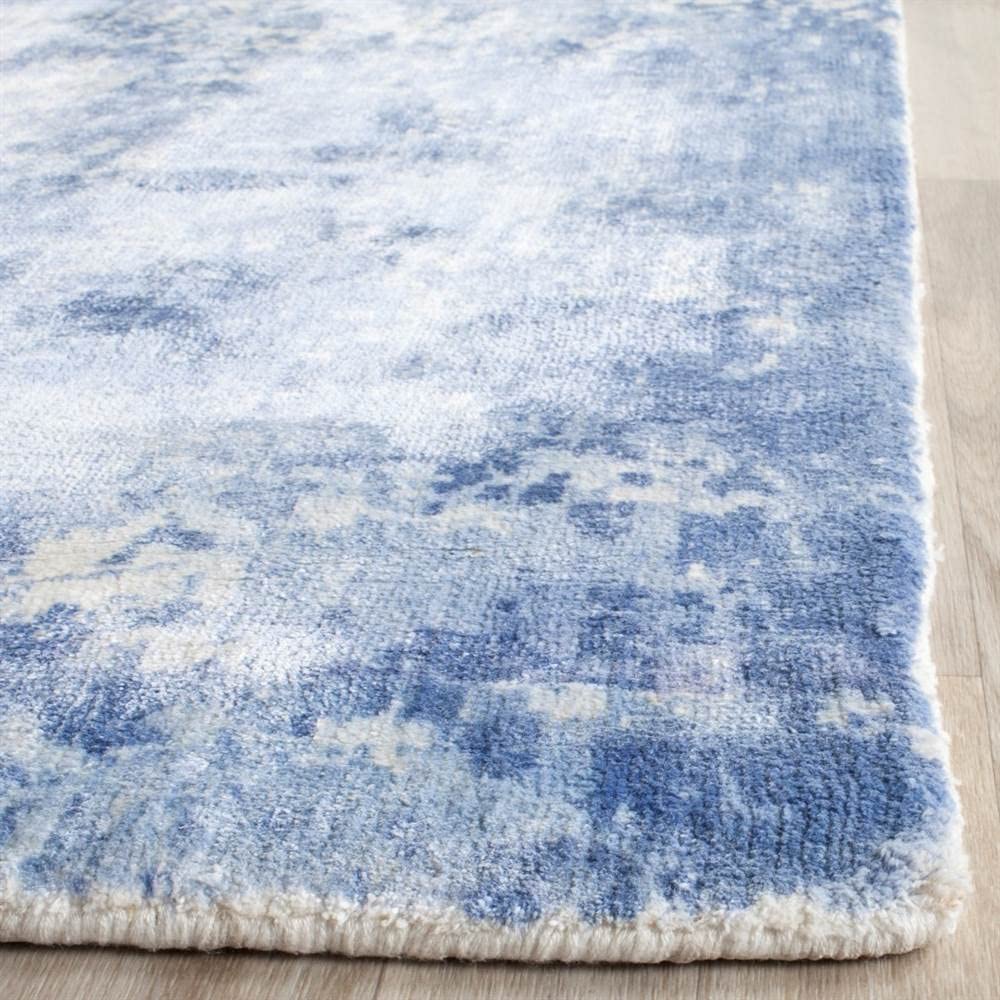 Mirage Collection MIR411A Handmade Modern Abstract Viscose Area Rug Aqua