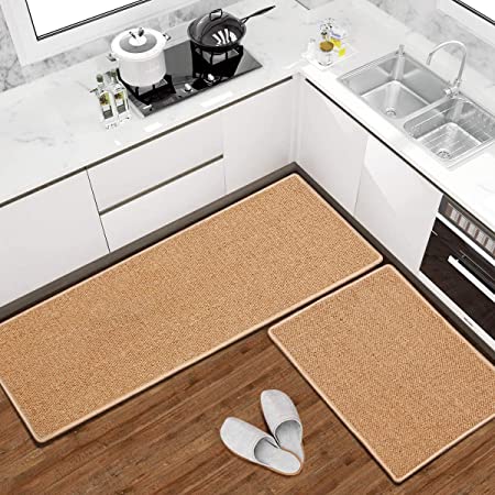 BxzanDya Kitchen Rugs and Mats Non Skid Washable [2 Pcs] Kitchen Runner Rug for Floor Protection Kitchen Mats for Floor Mats in Front of Sink Farmhouse Kitchen Rugs