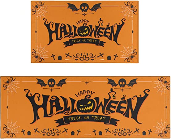 Halloween Kitchen Rug Mat Set of 2 Piece Hocus Pocus Kitchen Mats for Floor Halloween Rugs for Kitchen Doormat Decor Decorations