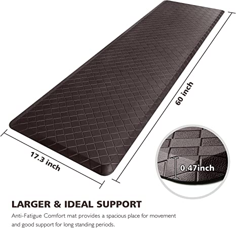 Oakeep Kitchen Mat Anti Fatigue Cushioned Mats for Floor Runner Rug Padded  Kitchen Mats for Standing, 17x59, Black