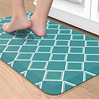 Kitsure Kitchen Mat for Cushioned Anti-Fatigue Use, Anti-Slip Kitchen Rug, Waterproof and Easy-to-Clean Kitchen Mat, Comfortable Floor Mat for Offices, Sinks, Laundries 17.3"×28", Brown